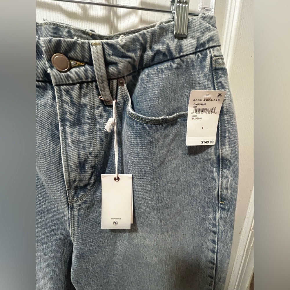NWT GOOD AMERICAN Women's Light Blue Jeans Size 8/29 $149 MSRP - Picture 4 of 6